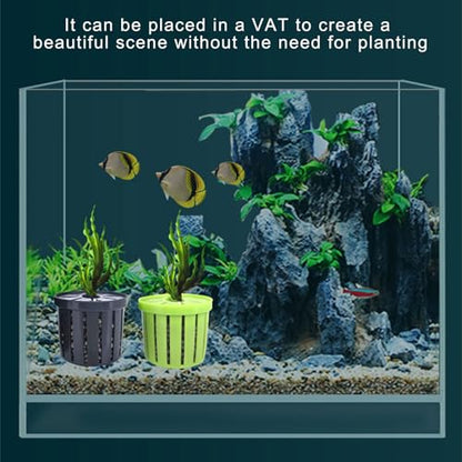 16lots Plant Container Aquariums Planting Basket for Homes and Public Aquariums Water Plant Fixing Basket - color: Gray