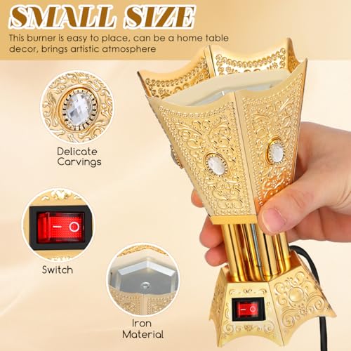 SEWACC Electric Incense Burner Plug-in Bakhoor Burner for Home Decor Middle Eastern Style Desktop Censer Table Centerpiece for Bedroom Living Room Office Yoga Spa