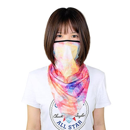 Women UPF 50+ Face Mask Sun Protection Fashion Colorful Neck Gaiter Scarf - color: Fcm-01