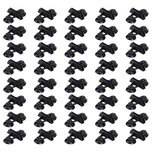 Aquarium Separation Clip Fish Tank Divider 40PCS PVC Suction Cup Support Board for Breeding Fish Preventing Fighting White Black 6.5x5.3cm (Black) - color: Black