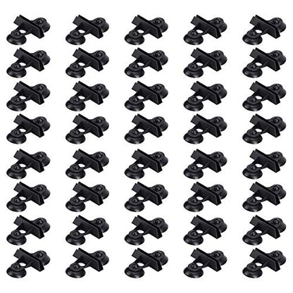 Aquarium Separation Clip Fish Tank Divider 40PCS PVC Suction Cup Support Board for Breeding Fish Preventing Fighting White Black 6.5x5.3cm (Black) - color: Black