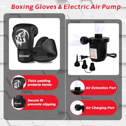 Freestanding Punching Bag for Adults,70" Heavy Duty Boxing Bag with Stand, Kickboxing and MMA Muay Thai Training Equipment for Men and Women Beginners - color: Red White Alphabet Pattern