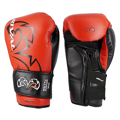 RIVAL Boxing RS11V Evolution Sparring Gloves, Extra-Thick 2” Padding, V-Strap Wrist Lock 2 System, Large Hand Compartment, and 15 Degree Angle Cuff - color: Red, size: 14 oz.