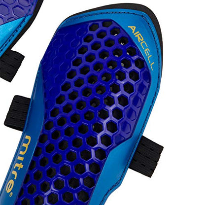 Mitre Unisex Soccer Shin Guards - color: Aircell Slip Black/Cyan/Yellow, size: X-Small