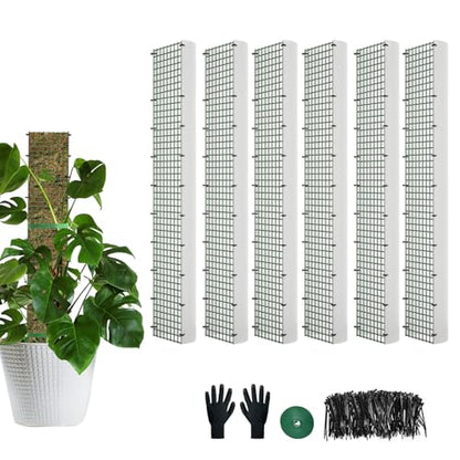60"/40"/24" Metal Moss Pole, D Shape Sphagnum Moss Pole, Moss Poles for Climbing Plants, Monstera, Indoor Climbing Plants (4Pcs 24") - style: 4Pcs 24"