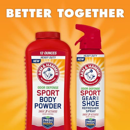 Arm & Hammer™ Sport Gear & Shoe Refresher Spray, Heavy Duty Odor Defense for Sports Gear and Footwear, Deodorizer for Gym Bags, Boxing Gloves, Hockey Equipment, and Football Pads (6.7 oz) (3 pack) - size: 6.7 Ounce (Pack of 3)