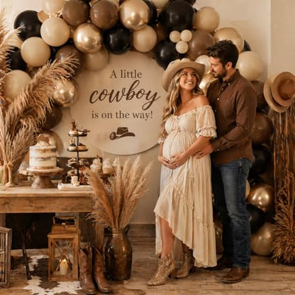 Brown Black Gold Balloons 12 Inch Neutral Balloons for Cowboy Western Party - color: Brown Black Gold
