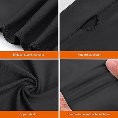 Aster Cooling Shawl Arm Sleeve with Finger Hole Sun Protection Cooler Shrug Arms Wrap 2-piece - color: White and Black