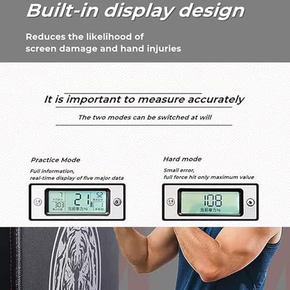 Thickened Boxing Strength Tester，Punch Force Sensor，Boxing Training Equipment ，Voice Broadcast，Adjustable Height Wall Mounted， for Adult Kid Karate Training Sanda Taekwondo