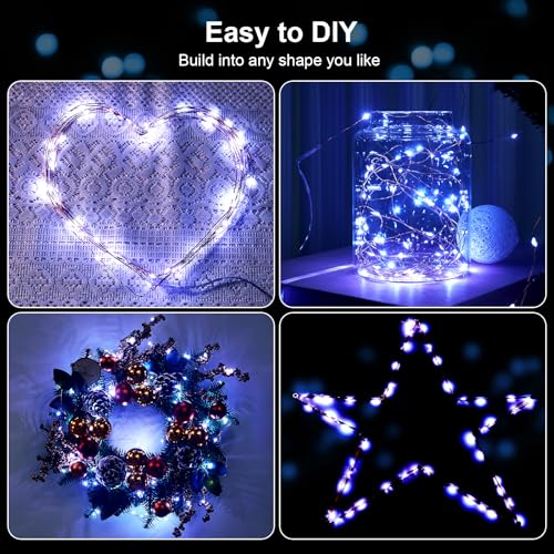Ariceleo 2 Pack 16.4ft Battery Operated String Lights with Timer, Cool White with Synchronized Twinkle Mode, Fairy Lights Battery Powered, 50 LEDs, Idea for Christmas Bedroom Party Wedding - color: Cool White, size: 2 Pack-Upgrade