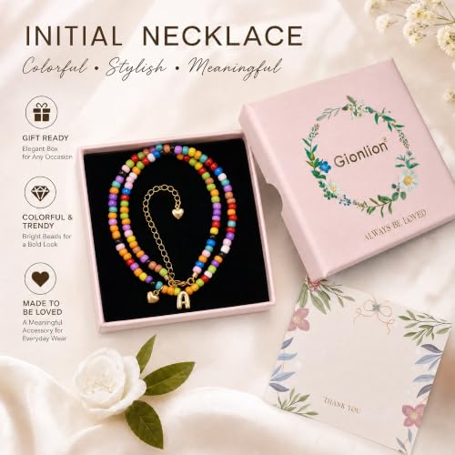 Colorful Initial Necklaces Fashion Stuff 18K Gold Plated Letter A-Z - color: Q