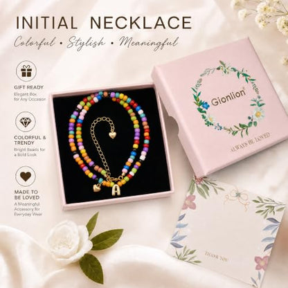 Colorful Initial Necklaces Fashion Stuff 18K Gold Plated Letter A-Z - color: Q