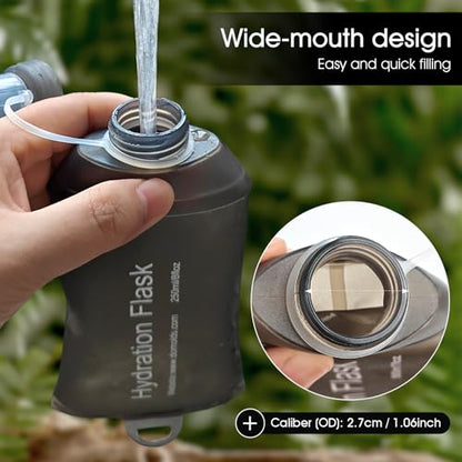 GUYI GYGYL Soft Flask, Collapsible Water Bottle for Sports, 250ml Grey - color: 250ml Grey