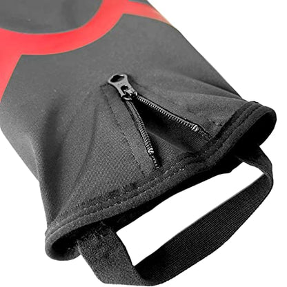 UNBROKENSHOP Shin Sleeves Pro Red 7mm Neoprene, Weightlifting, Deadlift, Rope Climb, Box Jumps for Men and Women, Single - size: Large-X-Large