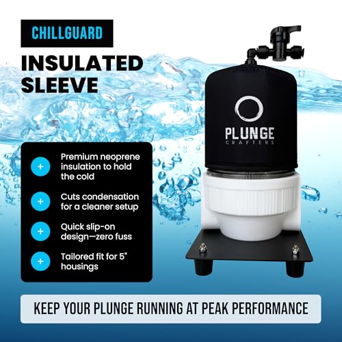 Cold Plunge Insulated Filter Housing Sleeve - ChillGuard Neoprene Insulated Filter Housing Cover - Insulates Cold Plunge, Ice Bath Filter Housings (5" Filter Housing) - size: 5" Filter Housing