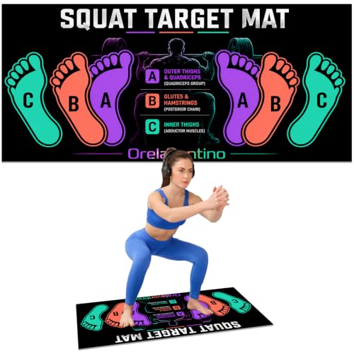 Squat Mat with Foot Position,Non-Slip Workout Mat for Squat & Leg Exercises - color: Purple Black