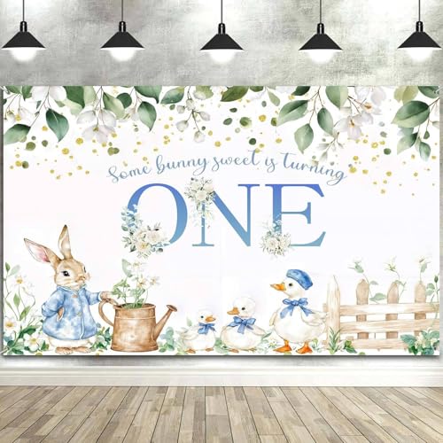 4X4ft Easter Backdrop Spring Easter Bunny 1st Birthday Photography Backdrops Rabbit Eucalyptus Leaves Background for Kids Child First Birthday Party Decorations Backdrop Photo Booth Studio Props - color: Easter 03, size: 4X4FT