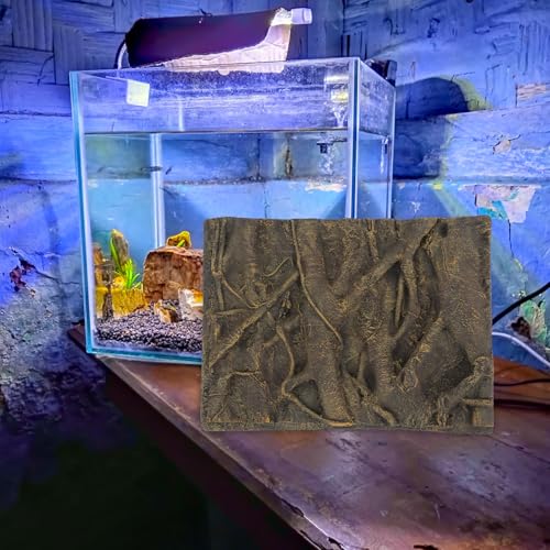 POPETPOP Fish Tank Background Board 3D Root Decorative Aquarium Background Plate 23.62X17.71X2.36 Inch Durable Pu Material Perfect for Home Aquarium Display