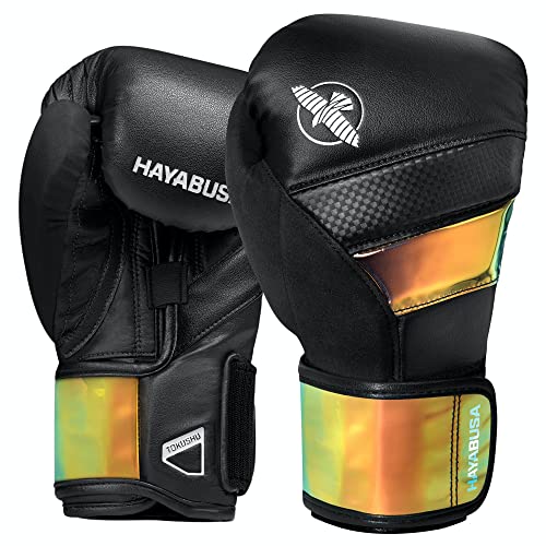 Hayabusa T3 Boxing Gloves - Sparring | Sparring Gloves, Muay Thai Gloves, Kickboxing Gloves, Heavy Bag Gloves, Boxing Gloves for Men and Women, Boxing Gloves - color: Black/Iridescent, size: 10oz
