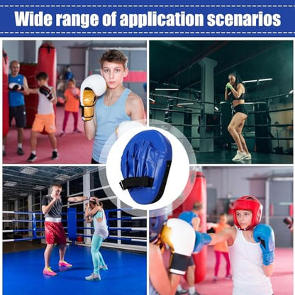 Boxing Pads Gloves Thick Adjustable Curved Focus Punching Mitts | Hand Target Training Hand Pads for Kickboxing Karate Thai - color: Blue