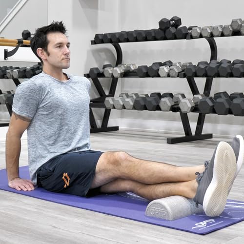 OPTP Silver AXIS Moderately Firm Foam Roller – Half-Round, Silver, 12" x 3" | Moderate density for sports medicine, physical therapy, Pilates, yoga - myofascial release on trigger points - size: Silver - 12" x 3" Half-round