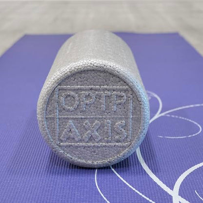 OPTP Silver AXIS Moderately Firm Foam Roller – Round, Silver, 12" x 6" | Moderate density for sports medicine, physical therapy, Pilates, yoga, trigger point myofascial release, Heat-molded EPP foam - size: Silver - 12" x 6" Round
