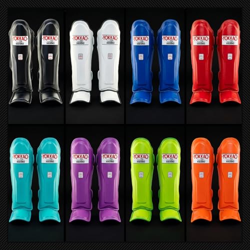 YOKKAO Matrix Muay Thai Kickboxing MMA Shin Guards with Knee Guards - color: Matrix Red, size: Medium