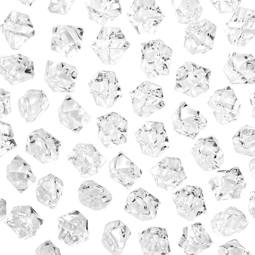 Fake Ice Rocks, 140PCS Big Acrylic Rocks Plastic Diamonds, Vase Fillers Table Scatter - color: 20*28mm-140pcs