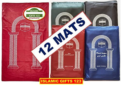 12 Pcs Mini Pocket Portable Travel Prayer Praying Rug Mat Namaz Carpet Islamic Muslim Musallah Foldable Waterproof Salah Gift Ramadan Eid Gifts