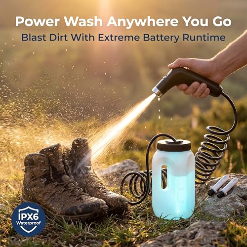 ESSUMAR Portable Bidet for Travel – 2.5L Electric Rechargeable Handheld Bidet Sprayer with 1.2m Hose, 2 Pressure Modes, USB-C, IPX6 Waterproof – Travel Bidet for Women, Men, Postpartum, Camping
