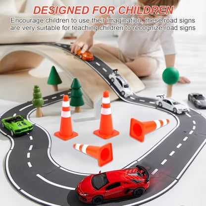30 Pcs Mini Traffic Cones, 1.8 inch Plastic Small Cones for Micro Road Signs Training Party Sports Early Educational