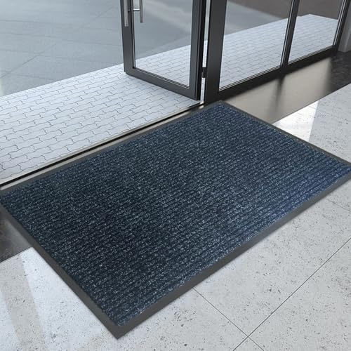 Front Door Mat, 2'x6'Indoor Outdoor Welcome Commercial Floor Mats | Heavy Duty Durable Inside Outside Entrance, Waterproof All-Season, All-Weather Non Slip Backing Doormat for Entryway, Black - size: 24"x72"