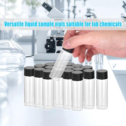 BIGLEE 100PCS 5ML Clear Small Glass Vials with Screw Caps - color: Clear, size: 5ML-100PCS