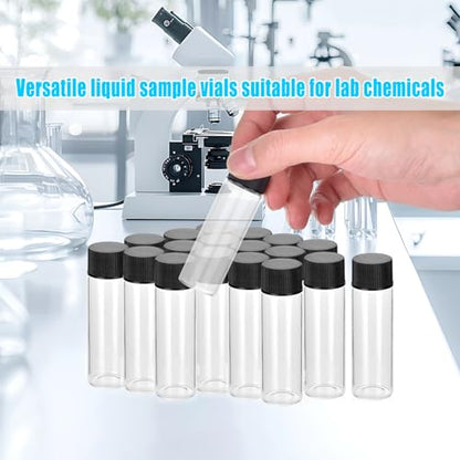 BIGLEE 100PCS 5ML Clear Small Glass Vials with Screw Caps - color: Clear, size: 5ML-100PCS