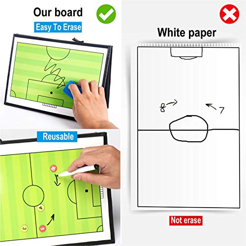 Pure Vie Portable Magnetic Soccer Coaching Board Football Tactics Clipboard | Soccer Strategy Whiteboard for Coaches Training and Matches, Dry Erase Board with Magnet, Pen Football Sport Coach Must Haves - color: 20.86'' X 12.20''