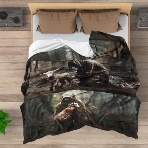 Jesus & Lamb Throw Blankets - Jesus Runs Toward A Lost Lamb - Christian Gift for Women & Men - 50"x60" - color: A002 Jesus and Lamb Blankts, size: 50"W X60"L (127X152CM)
