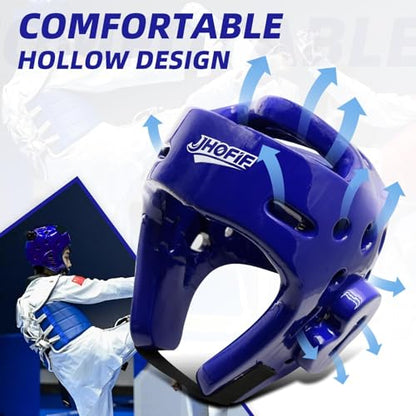 Youth & Adult Boxing Helmet, Martial Arts Sparring Headgear for Karate, Kickboxing, Taekwondo & MMA Training/Competition - Waterproof and Breathable, Adjustable Velcro Strap, 4 Colors