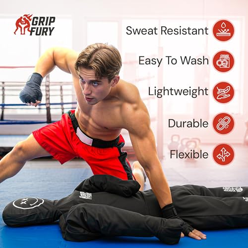 Unfilled 6ft Wrestling Dummy for Adults – Grappling Dummy for Jiu Jitsu, MMA & Striking – Heavy-Duty Punching Dummy for Training, Throws & Takedowns