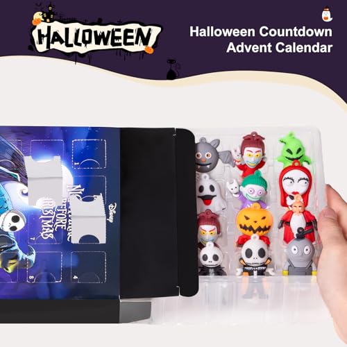 Nightmare Be Christmas Advent Calendar,Halloween Advent Calendar 2026,with 24 Collectible Ornament for Kids Adult Boys Girl,Halloween Countdown Calendar,Halloween Gifts - color: blue