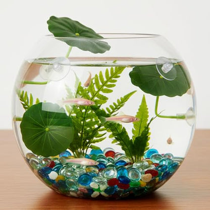 Xindojuz 3 Pack Betta Fish Toys, Plastic Betta Bed Leaf Hammock for Fish Tank Decorations, Safe Soft Aquarium Decor Plants with Suction Cups for Shrimp, Small-Fish (2.56 Inches)
