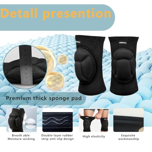 Knee Pads Volleyball Women 6XS-2XL - Basketball Knee Pads Wrestling Gear Breathable Teen Men Women for Volleyball Football Soccer Basketball L