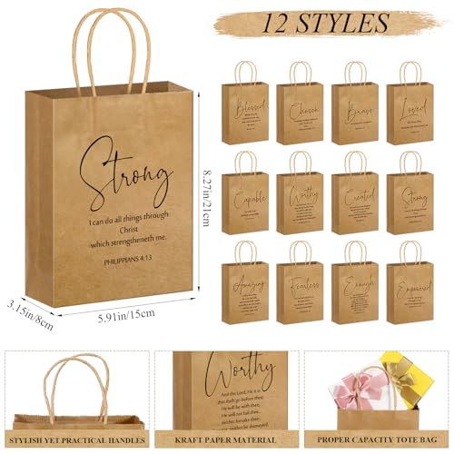 Gersoniel 108 Pcs Christian Bible Verse Gift Bags, Handled,Modern Design - style: Modern Design