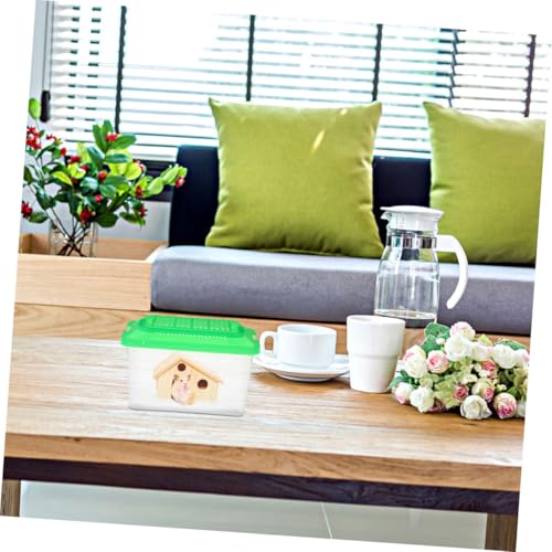 HOMSFOU 2pcs Portable Handheld Plastic Fish Tank Reptile Breeding Box Medium Turtle Habitat Carrier for Small Pets