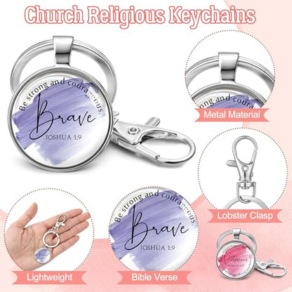 Equsion 24 Pcs Christian Gifts Mini Bible Keychains Bulk,Watercolor - color: Watercolor