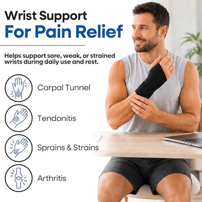 Carpal Tunnel Wrist Brace Night Support - Wrist Splint Arm Stabilizer & Hand Brace for Carpal Tunnel Syndrome Pain Relief Compression Sleeve for Forearm Wrist Tendonitis Pain Treatment (Small, Left) - size: Small, style: Left
