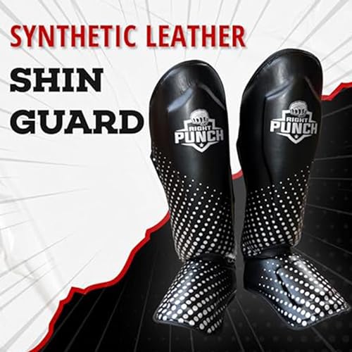 PU Leather Shin Guards for Kickboxing, MMA, Muay Thai Training, Protective Shin Pads - color: Black\Silver, size: X-Large