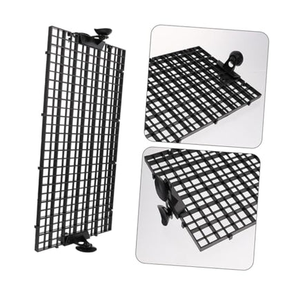 Fish Tank Divider Set with 8 Black Plastic Grid Panels and 20 Suction Cups, 30x15cm Aquarium Isolation Boards for Betta Fish Breeding and Tank Separation