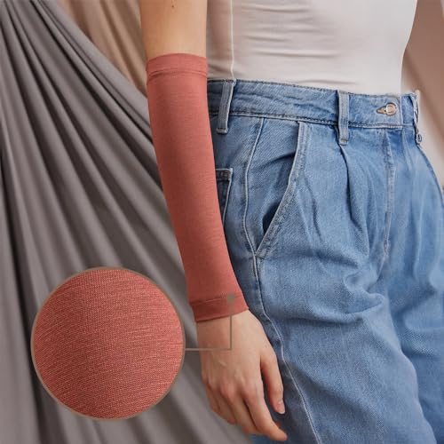 Modest Arm Cover | Jersey Arm Cover | Modest Sleeve Covering for Muslim Women - color: Terracotta