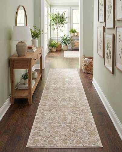 Rugs.com Oregon Collection Rug – 12 Ft Runner Ivory Low-Pile Rug Perfect for Hallways, Entryways - color: Ivory 3, size: 2'2" x 12' (Runner)
