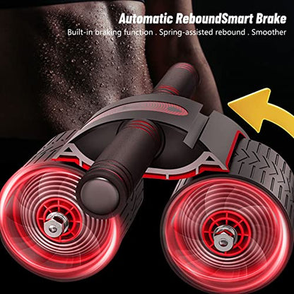AB Roller, Automatisches Rebound-Bauchrad, Bauchroller Pedal Puller, Bauchroller Muskel Trainer, Automatic Rebound Abdominal Wheel for Home Gym Strength Training